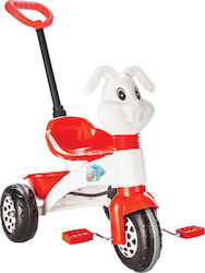 Pilsan Bunny Tricycle Parental Control Kids Tricycle with Storage Basket & Push Handle for 3+ Years Red 07-162