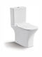 Inter Ceramic UF Stehende Toilette Randlos mit Spülung mit Deckel Sanftes Schließen Weiße