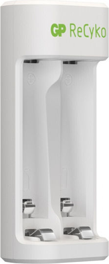 GP Batteries ReCyko E211 USB Charger 2 Batteries Ni-MH Size AA/AAA Set with 2x AA 2100mAh in White color