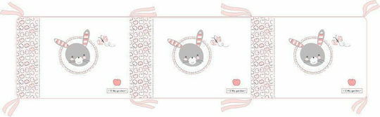Kikka Boo Pink Bunny Crib Bumpers Classic Inside White 35x180cm