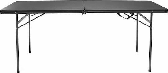 OZtrail Fold In Half Table Tabelle Stahl für Camping Klappbar 180x76x73cm Schwarz