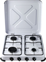 Proton WL04 Liquid Gas Countertop with 4 Burners White