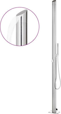 vidaXL Stainless Steel Outdoor Shower Στήλη Ντους Κήπου 220εκ. από Ανοξείδωτο Ατσάλι