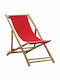 Deckchairs Bamboo with Red Fabric 108x60x62cm
