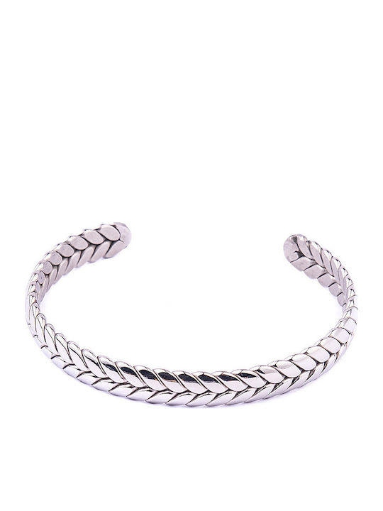 Stainless Steel Handcuff Bracelet Censa Silver