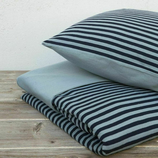 Nima Duvet Cover Set Cotton Queen with 2 Pillowcases 220x240 Suave Dark Blue