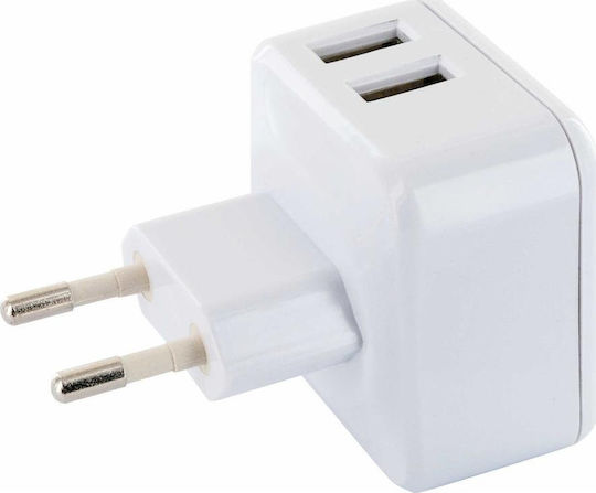 Schwaiger Зарядно без кабел с 2 USB-A порта Бял (LAD230)