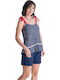 Rachel Set Summer Women's Pajamas Navy Blue