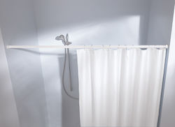 Kleine Wolke Federstange Telescopic Straight Shower Curtain Rod Aluminium White Ø25mm 135-250cm