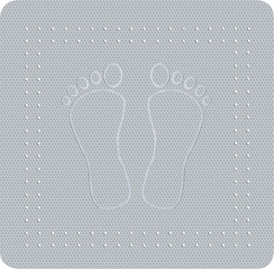 Kleine Wolke Foot Shower Mat with Suction Cups Gray 55x55cm