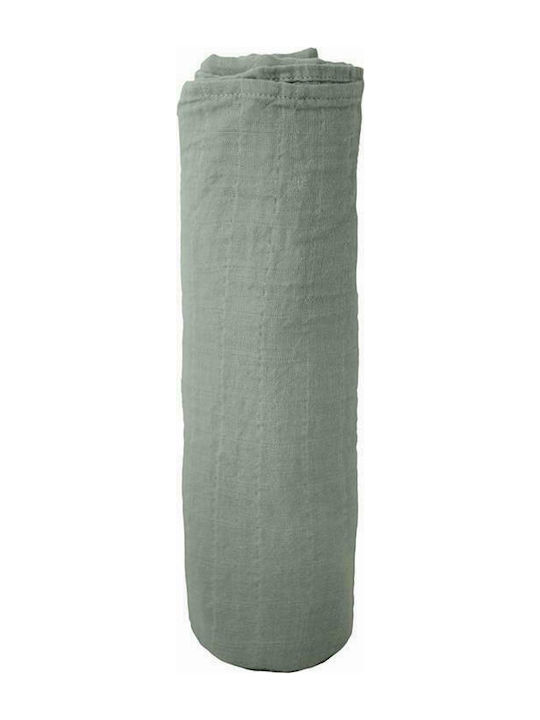 Mushie Muslin Swaddle Blanket Swaddle Sage 120x120cm 2200163