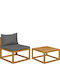 Garden & Outdoor Furniture Sets Sofa Set for Small Outdoor Spaces 2 Pieces Acacia with Pillows