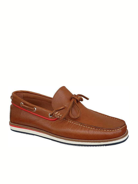 Men's Leather Boat Shoes Tabac Brown