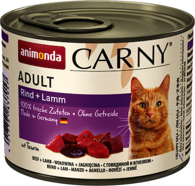 Animonda Carny Adult Wet Food for Adult Cats In Can with Lamb / Beef 1pc 200gr