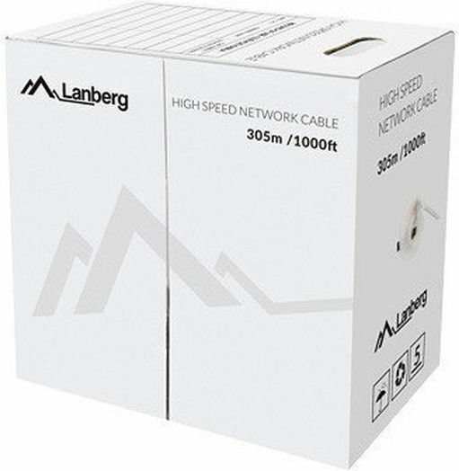 Lanberg U/UTP Cat.5e (Gigabit) Καλώδιο Δικτύου Ethernet χωρίς ακροδέκτες 305m Μαύρο
