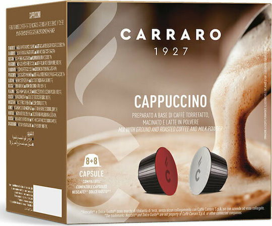Carraro 1927 Κάψουλες Cappuccino Συμβατές με Μηχανή Dolce Gusto 16caps