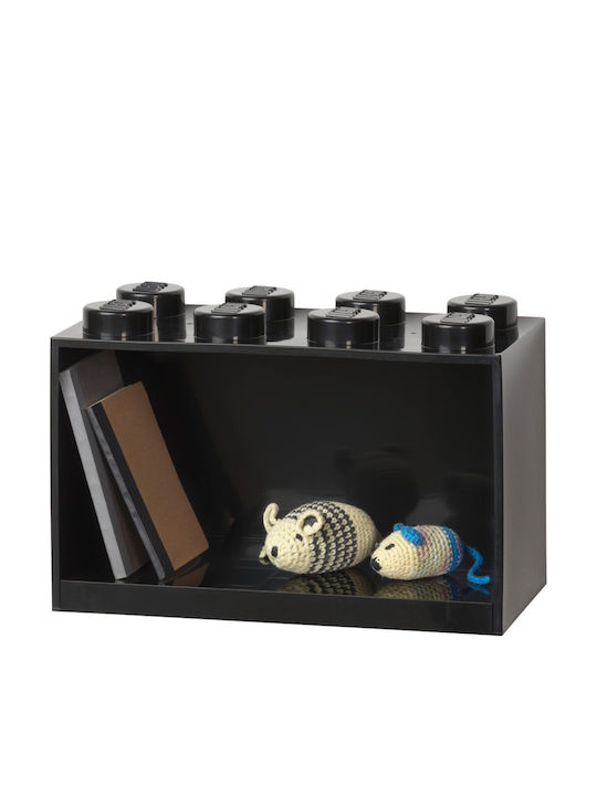 Raft Copii Cutie Mural 8 Studuri Etaj Negru 32x16x21cm