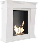 Kratki Jupiter Tuv Indoor Floor Bioethanol Fireplace White 98.8x35.5x99.35cm