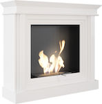 Kratki Virgo Tuv Indoor Floor Bioethanol Fireplace White 113.5x33.9x97.9cm