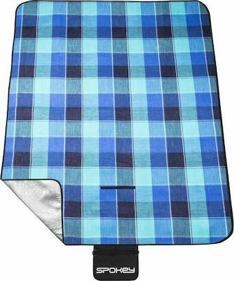 Spokey Bettdecke Picknickdecke Blau kariert 150x180cm in Blau Farbe 839636