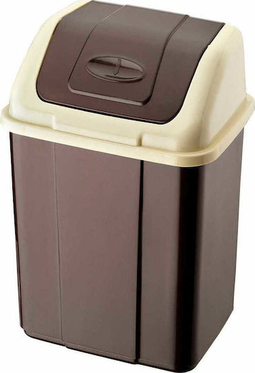 Viosarp Viosarp Plastic Waste Bin with Oscillating Brown Lid 5lt
