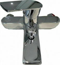 Axon Red Line Mixing Bathtub Shower Faucet Complete Set Silver
