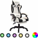 vidaXL 288015 Gaming Chair with RGB Lighting and Footrest Black/White