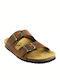 Plakton Leather Women's Flat Sandals In Brown Colour