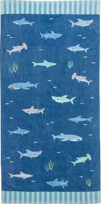 Stephen Joseph Παιδική Πετσέτα Θαλάσσης Μπλε Καρχαρίες 152x76εκ.