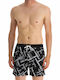Karl Lagerfeld KL21MBM14 Herren Badebekleidung Shorts Schwarz mit Mustern KL21MBM14_NERO_BLACK