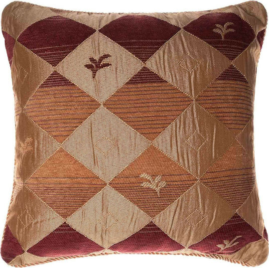 Silk Fashion Διακοσμητική Μαξιλαροθήκη NQ023 Μπορντο 45x45εκ.