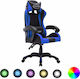 vidaXL 287996 Καρέκλα Gaming Δερματίνης με RGB Φωτισμό Black/Blue