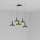 Faro Barcelona Pendant Chandelier for 5 Bulbs E27 Black