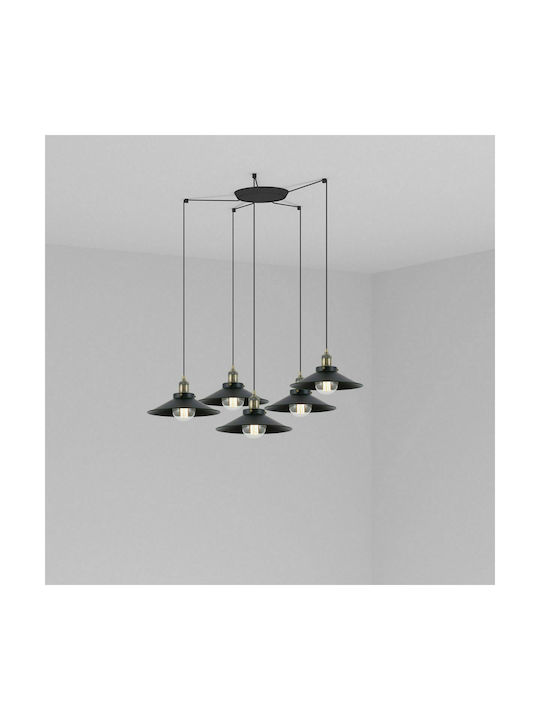 Faro Barcelona Pendant Chandelier for 5 Bulbs E27 Black