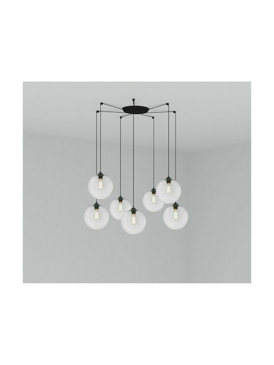 Faro Barcelona Pendant Chandelier for 7 Bulbs E27 Black