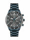 Boss Santiago Men's Watch 44mm Chronograph Battery with Blue Metal Bracelet