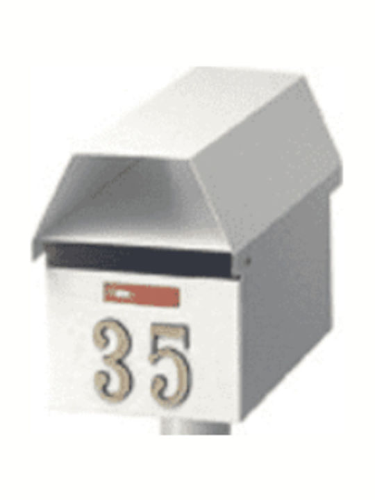 Viometal LTD Ζυρίχη 150 Außenbereich Briefkasten Metallisch in Weiß Farbe 39x17x21.5cm