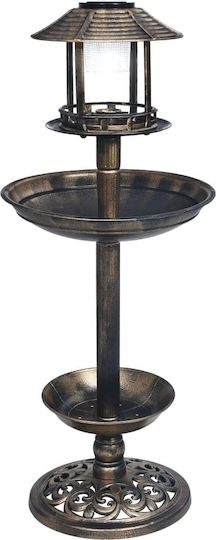 vidaXL Decorative Bird Bath Plastic with Solar LED 39cmx96cm 48221