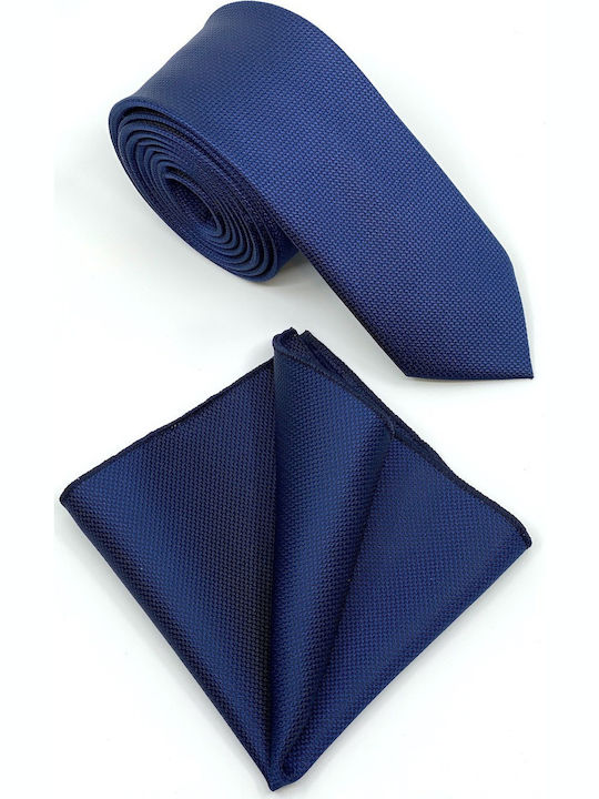 Legend Accessories Σετ Ανδρικής Γραβάτας Συνθετική Μονόχρωμη σε Navy Μπλε Χρώμα