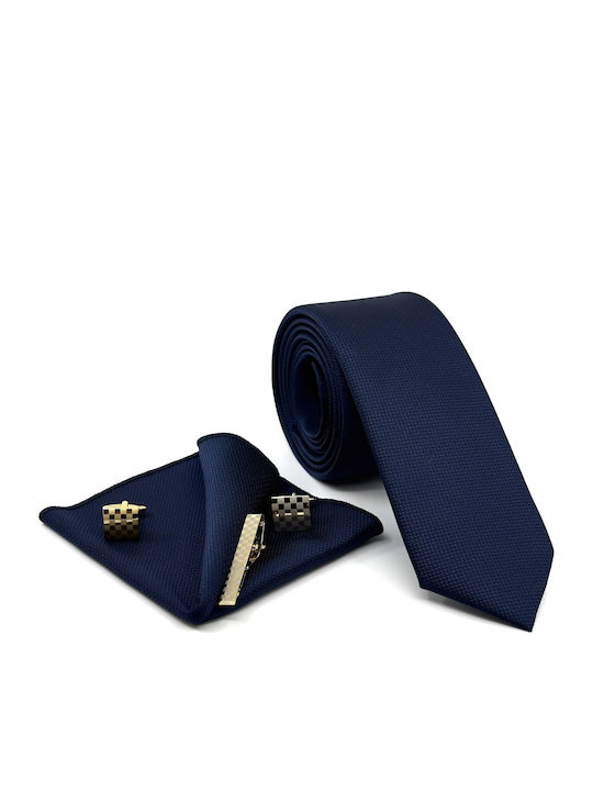 Legend Accessories Set de Cravată pentru Bărbați Sintetic Monocromie în Culorea Albastru marin Legend Accessories Set de Cravată pentru Bărbați Sintetic Monocromie în Culorea Albastru marin
