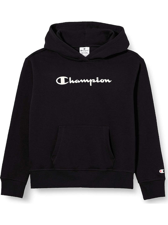 Kids Sweatshirt with Hood and Pockets Black
