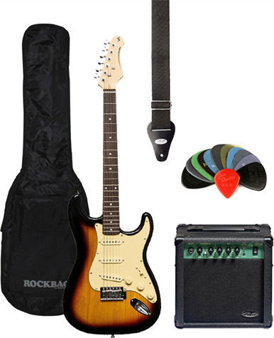 Stagg SES-30 Set Electric Guitar with SSS Pickup Configuration Sunburst