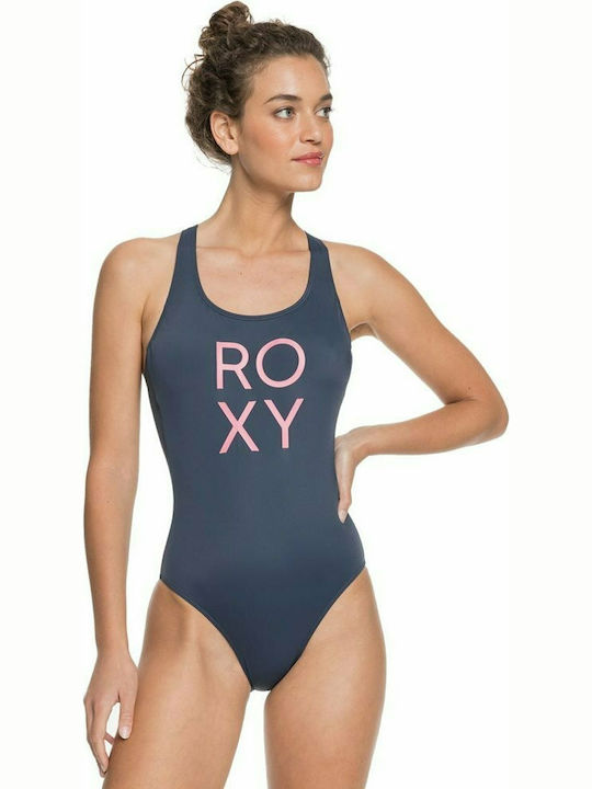 Roxy Fitness Ολόσωμο Μαγιό με Ανοιχτή Πλάτη Navy Μπλε