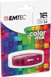 Emtec C410 Color Mix 16GB USB 2.0 Stick Κόκκινο
