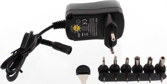 Well Universal Τροφοδοτικό Ρυθμιζόμενης Τάσης 12V 0.6A με Ισχύ 7W με σετ βυσμάτων (PSUP-SMP-600MA)