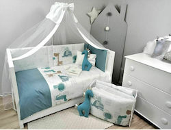 Baby Star Baby Crib Bedding Set Ζούγκλα 10pcs Blue