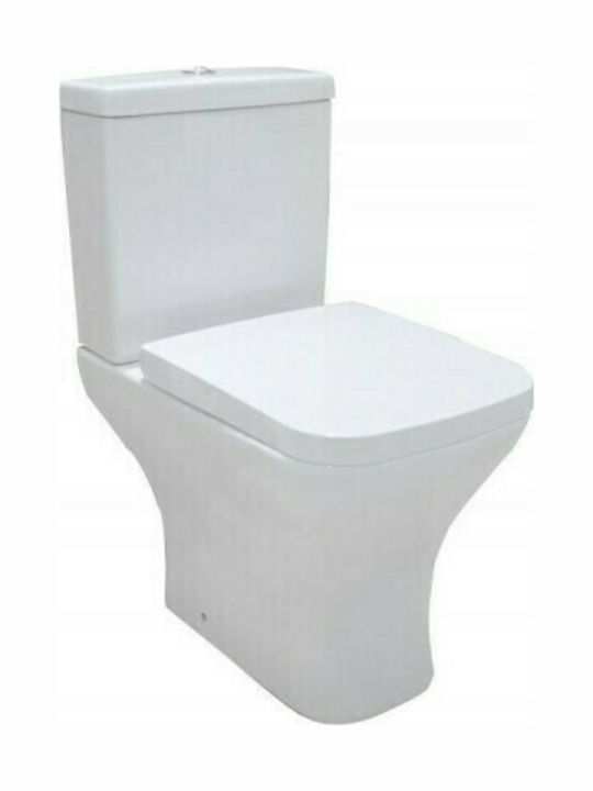 Tema Sprint Rimless Floor-Standing Toilet and Flush that Includes Slim Soft Close Cover White