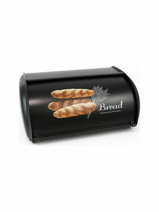 Privilege Metallic Bread Box with Lid Black Panera 35.5x23x14.5cm S2203779