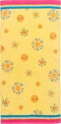 Stephen Joseph Sunshine Kids Beach Towel Yellow 152x76cm