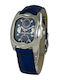 Chronotech Women's Watch with Navy Blue Leather Strap